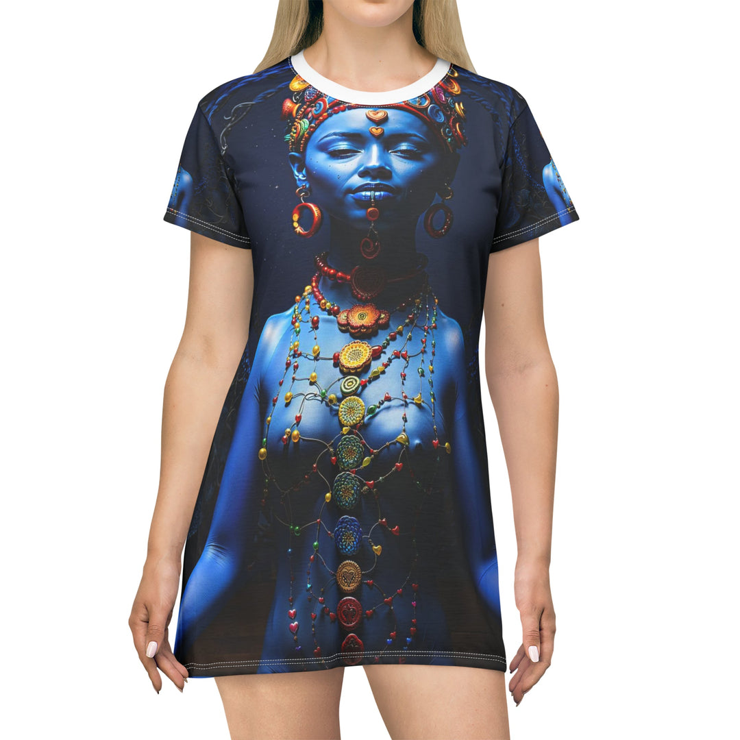 Mystical Blue Harmony - T-Shirt Dress - All Over Prints - g(0D·IO) - XS - -