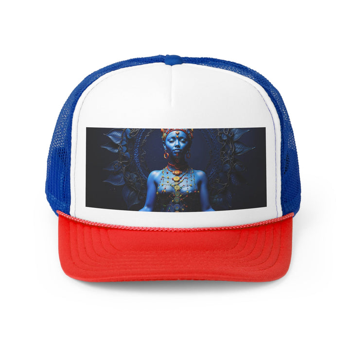 Mystical Blue Harmony - Trucker Hat - Hats - g(0D·IO) - Blue/Red - One size -