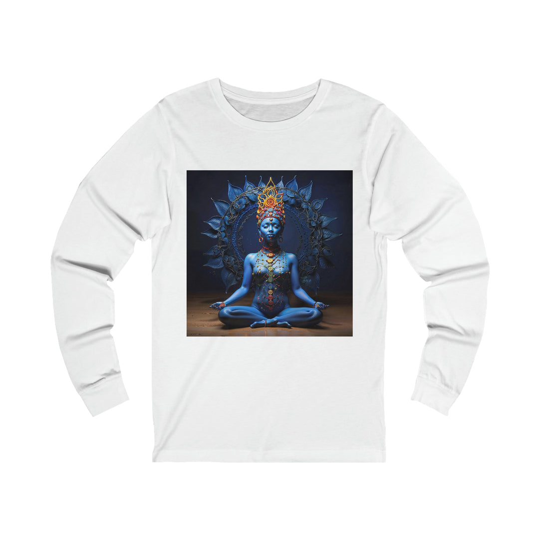 Mystical Blue Harmony - Unisex Jersey Long Sleeve Tee - Long-sleeve - g(0D·IO) - S - White -