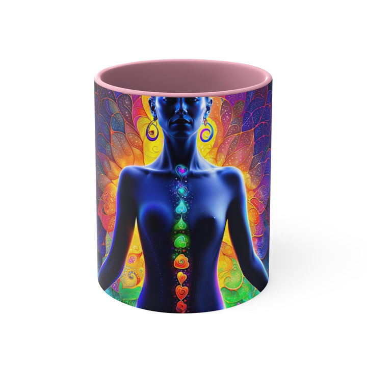 Mystical Chakra Meditation - Accent Coffee Mug - Mug - g(0D·IO) - Pink - 11oz -