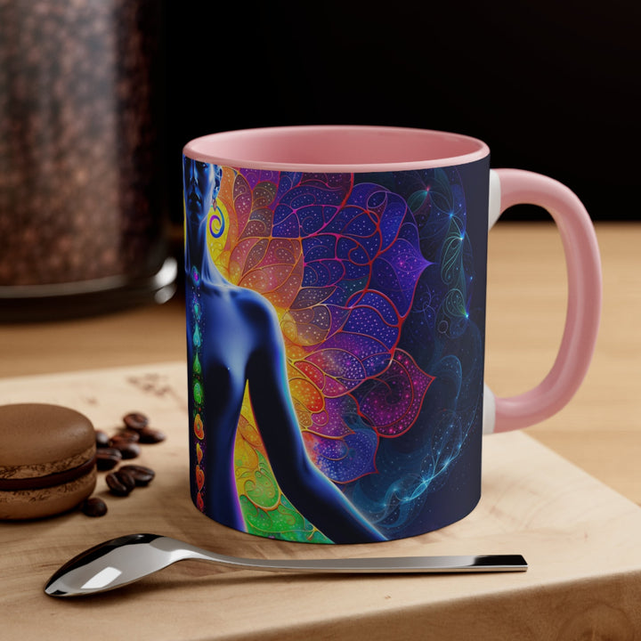 Mystical Chakra Meditation - Accent Coffee Mug - Mug - g(0D·IO) - Pink - 11oz -