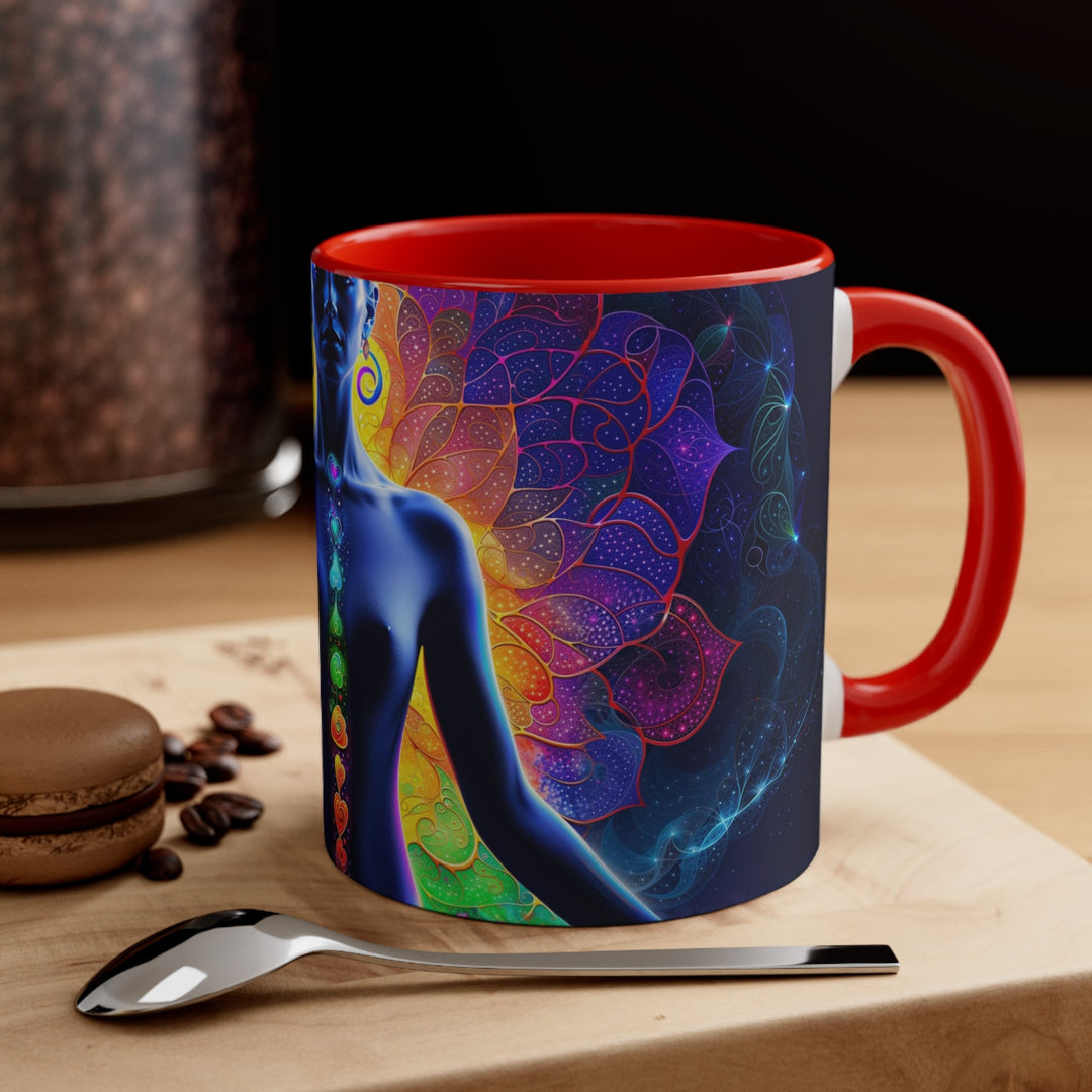 Mystical Chakra Meditation - Accent Coffee Mug - Mug - g(0D·IO) - Pink - 11oz -