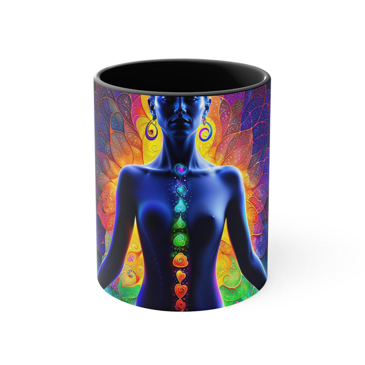 Mystical Chakra Meditation - Accent Coffee Mug - Mug - g(0D·IO) - Black - 11oz -