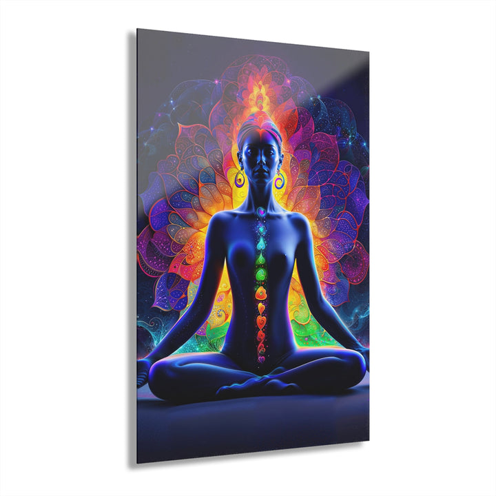 Mystical Chakra Meditation - Acrylic Prints (French Cleat Hanging) - Home Decor - g(0D·IO) - 24" x 36" (Vertical) - 0.25'' -