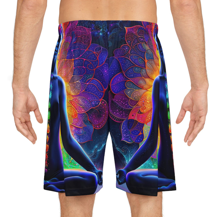 Mystical Chakra Meditation - AOP Basketball Shorts - All Over Prints - g(0D·IO) - Seam thread color automatically matched to design - XS -