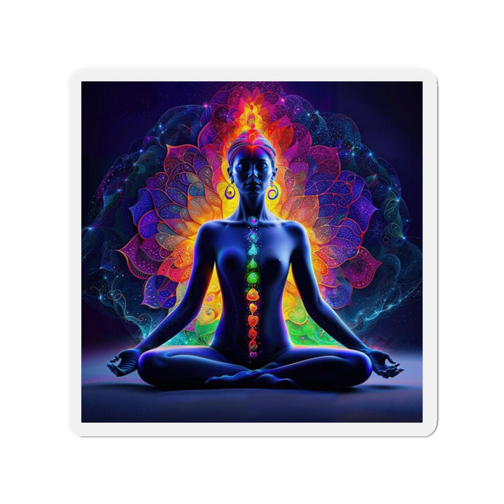 Mystical Chakra Meditation - Die-cut Magnet - Home Decor - g(0D·IO) - 3" x 3" - Die-Cut - 1 pc