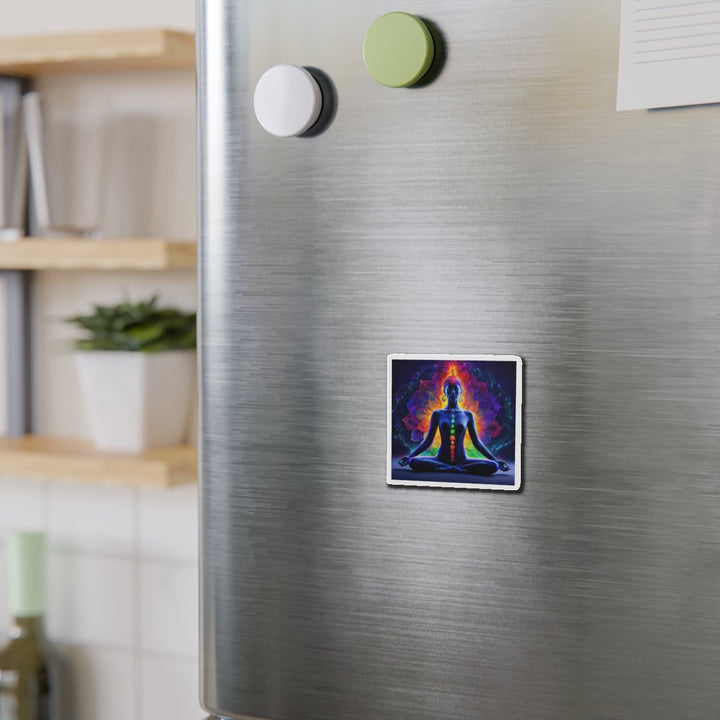 Mystical Chakra Meditation - Die-cut Magnet - Home Decor - g(0D·IO) - 6 × 6" - Die-Cut - 1 pc