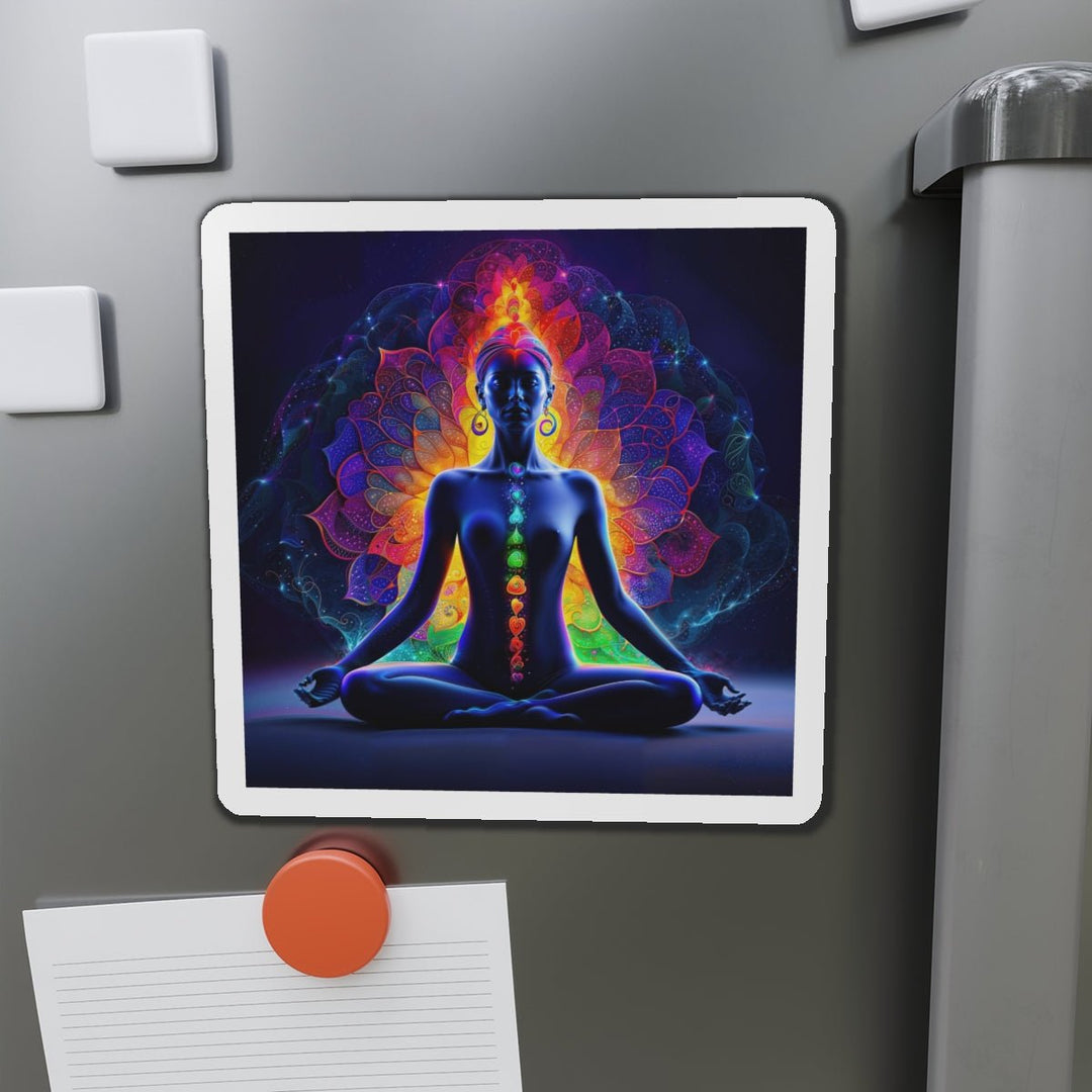 Mystical Chakra Meditation - Die-cut Magnet - Home Decor - g(0D·IO) - 6 × 6" - Die-Cut - 1 pc