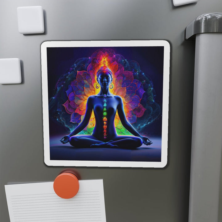 Mystical Chakra Meditation - Die-cut Magnet - Home Decor - g(0D·IO) - 6 × 6" - Die-Cut - 1 pc