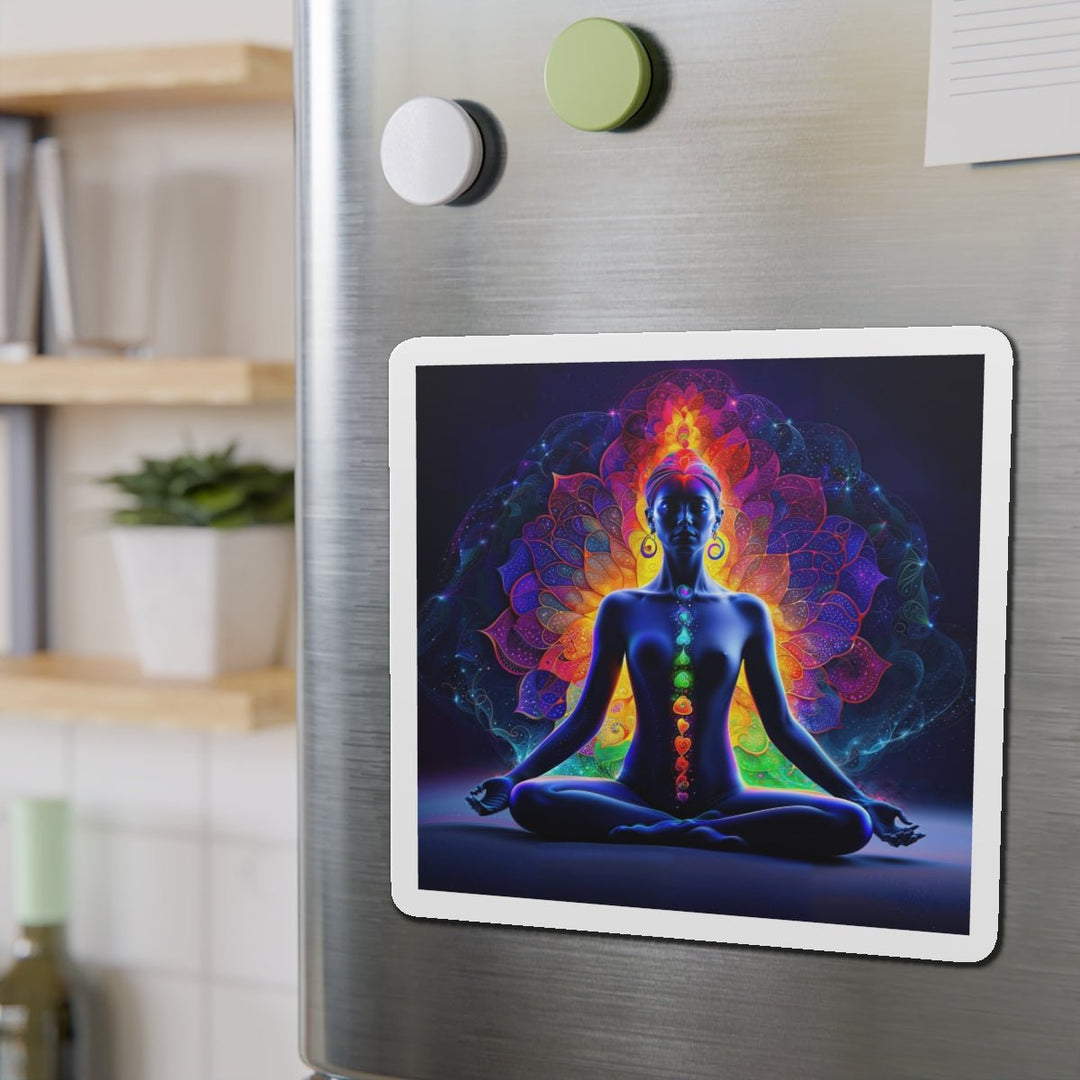 Mystical Chakra Meditation - Die-cut Magnet - Home Decor - g(0D·IO) - 6 × 6" - Die-Cut - 1 pc
