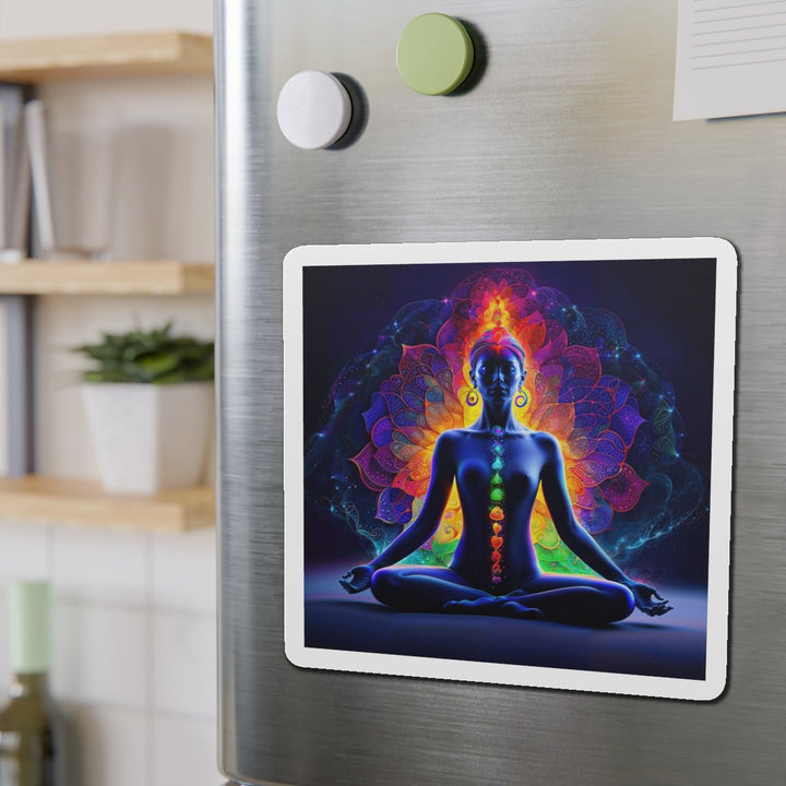 Mystical Chakra Meditation - Die-cut Magnet - Home Decor - g(0D·IO) - 6 × 6" - Die-Cut - 1 pc