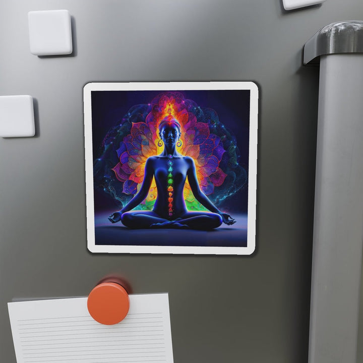 Mystical Chakra Meditation - Die-cut Magnet - Home Decor - g(0D·IO) - 6 × 6" - Die-Cut - 1 pc