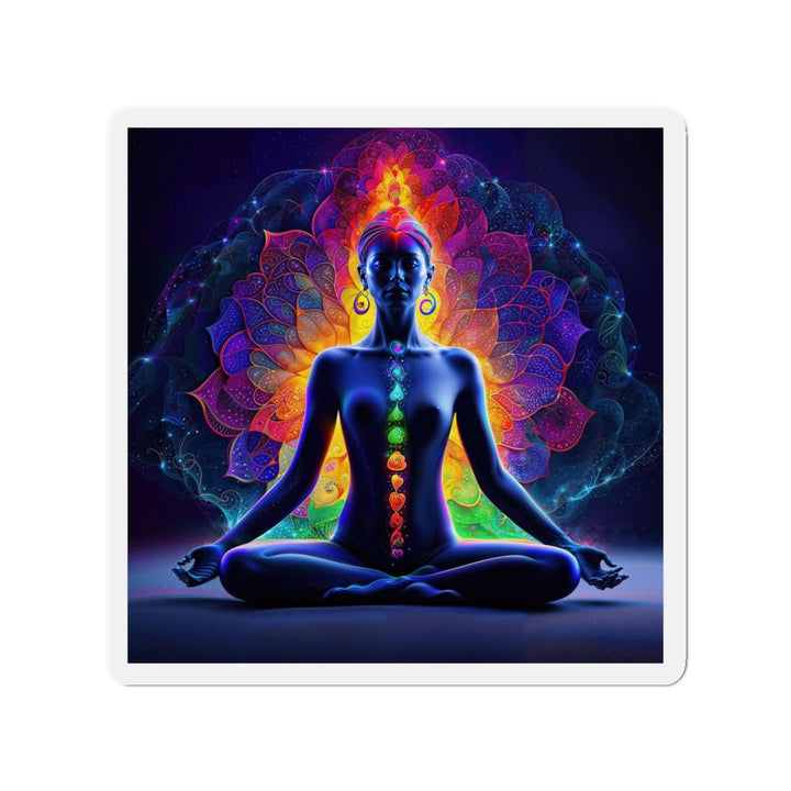Mystical Chakra Meditation - Die-cut Magnet - Home Decor - g(0D·IO) - 4" x 4" - Die-Cut - 1 pc