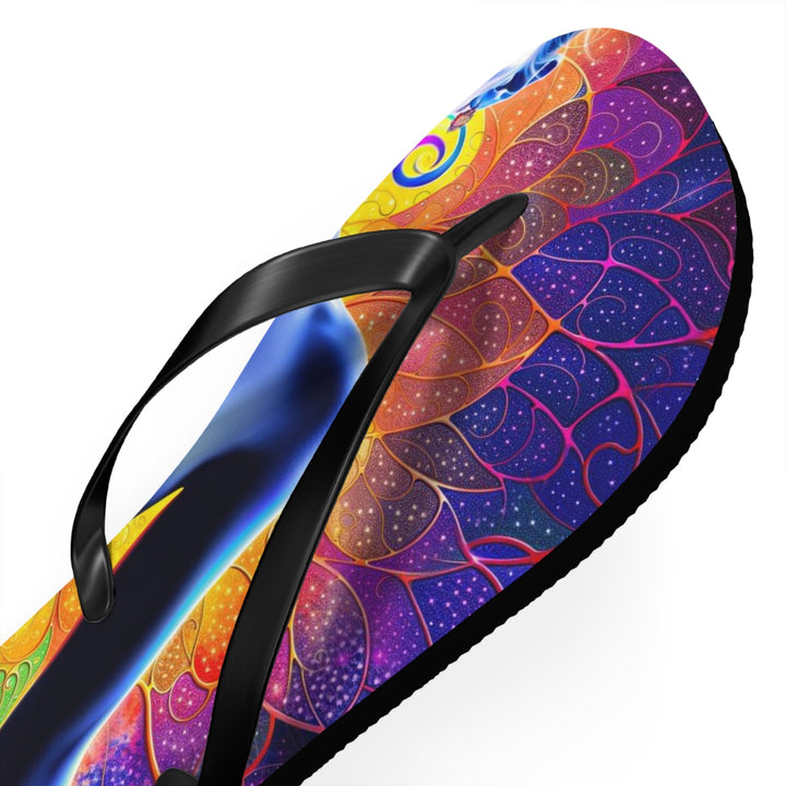 Mystical Chakra Meditation - Flip Flops - Shoes - g(0D·IO) - XL - Black sole -