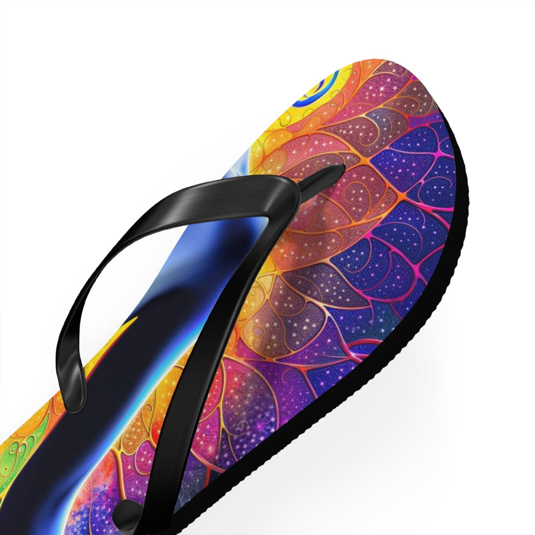 Mystical Chakra Meditation - Flip Flops - Shoes - g(0D·IO) - XL - Black sole -