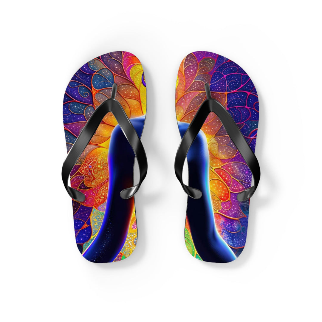 Mystical Chakra Meditation - Flip Flops - Shoes - g(0D·IO) - S - Black sole -