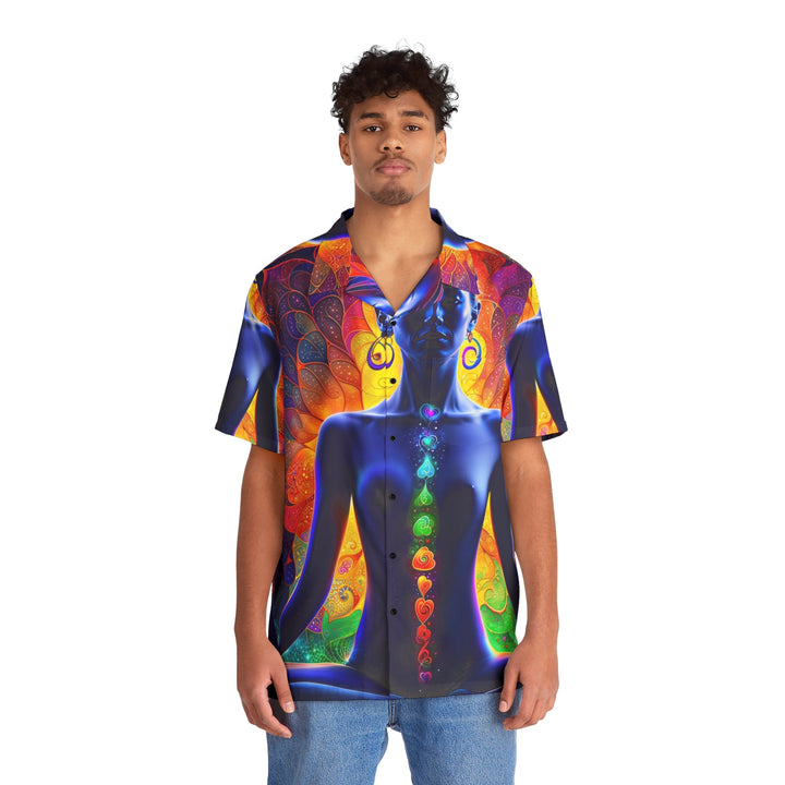 Mystical Chakra Meditation - Men's Hawaiian Shirt - All Over Prints - g(0D·IO) - S - Black -