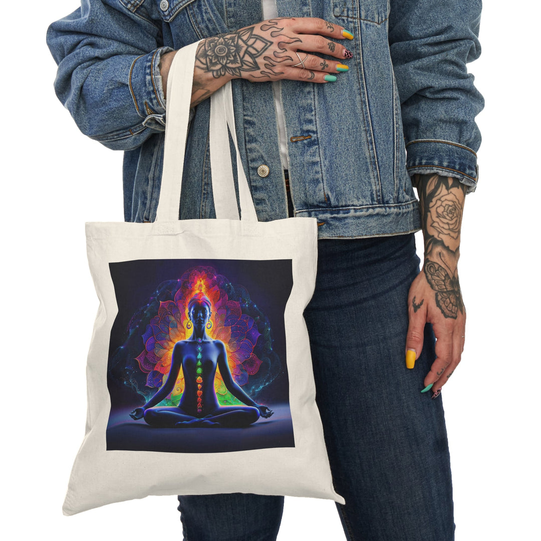 Mystical Chakra Meditation - Natural Tote Bag - Bags - g(0D·IO) - 15" x 16" - Natural -