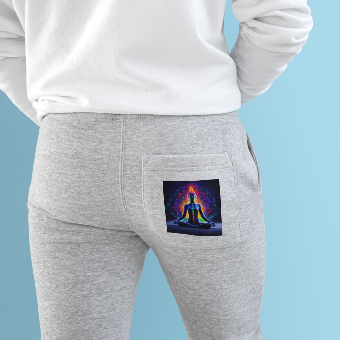 Mystical Chakra Meditation - Premium Fleece Joggers - Trousers - g(0D·IO) - Charcoal Heather - M -