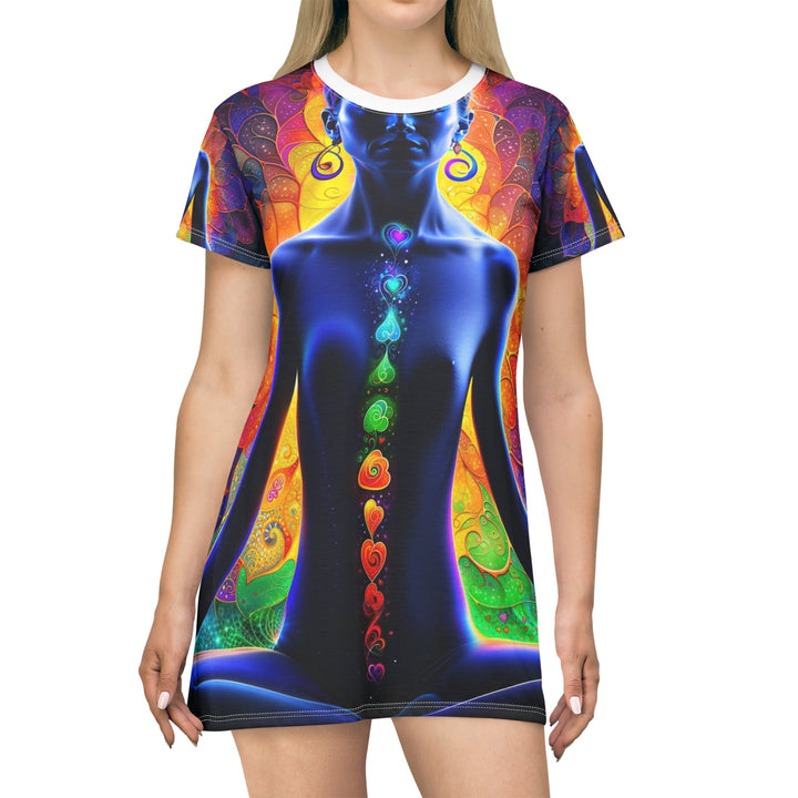 Mystical Chakra Meditation - T-Shirt Dress - All Over Prints - g(0D·IO) - XS - -