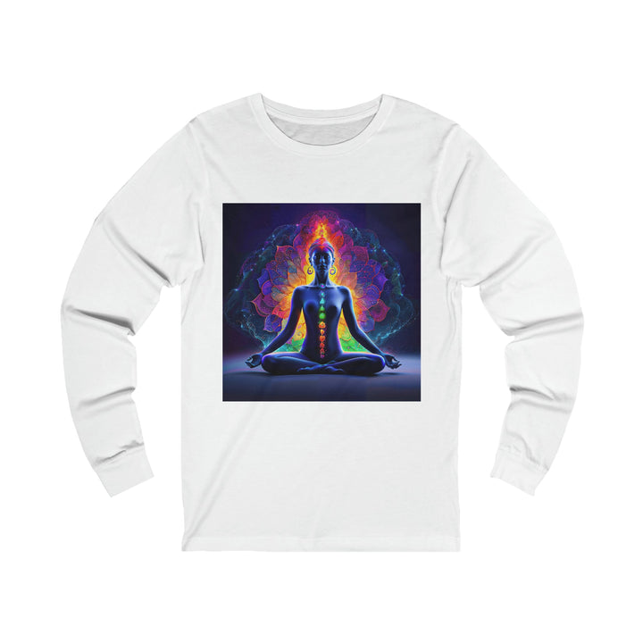 Mystical Chakra Meditation - Unisex Jersey Long Sleeve Tee - Long-sleeve - g(0D·IO) - S - White -