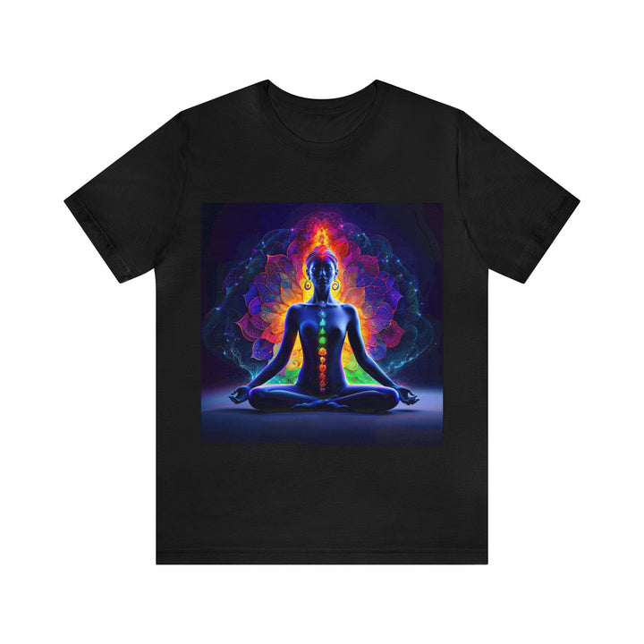 Mystical Chakra Meditation - Unisex Jersey Short Sleeve Tee - T-Shirt - g(0D·IO) - Black - S -