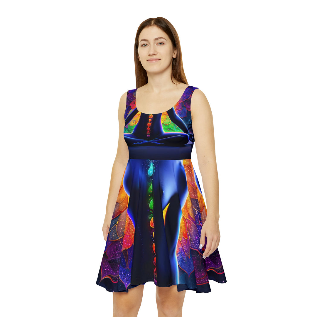 Mystical Chakra Meditation - Women's Skater Dress - All Over Prints - g(0D·IO) - XS - -