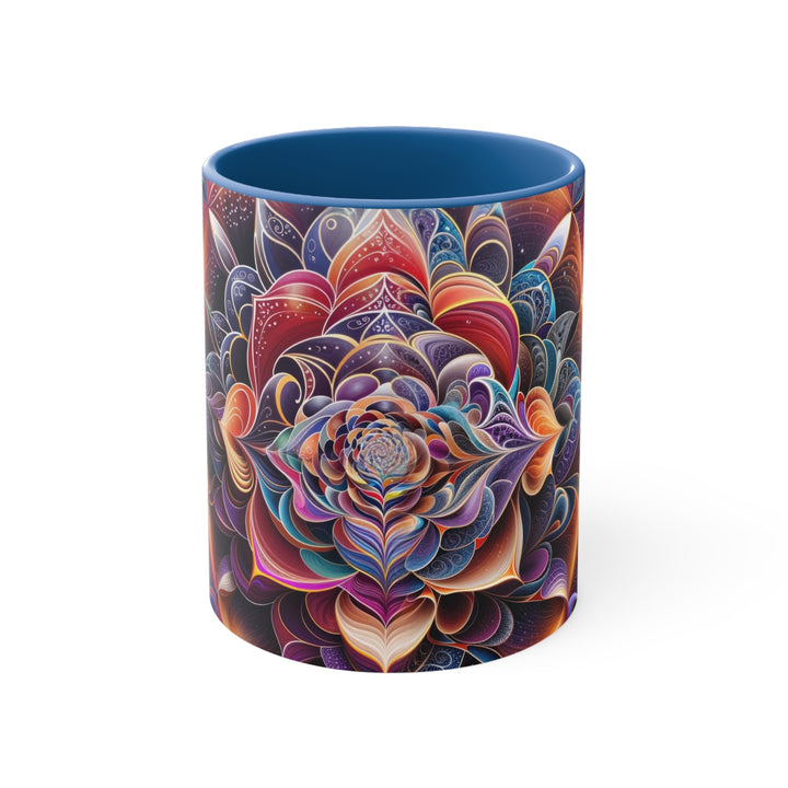 Mystical Floral Mandala - Accent Coffee Mug - Mug - g(0D·IO) - Blue - 11oz -