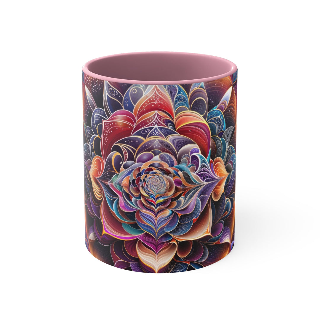 Mystical Floral Mandala - Accent Coffee Mug - Mug - g(0D·IO) - Pink - 11oz -