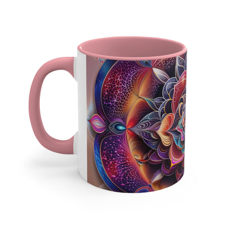 Mystical Floral Mandala - Accent Coffee Mug - Mug - g(0D·IO) - Pink - 11oz -