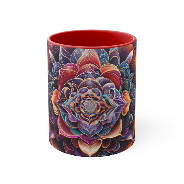 Mystical Floral Mandala - Accent Coffee Mug - Mug - g(0D·IO) - Red - 11oz -