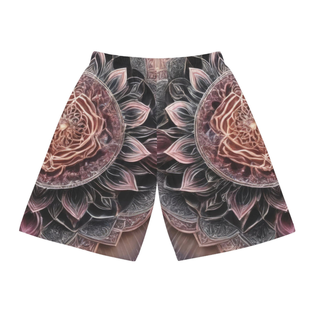 Mystical Floral Mandala - AOP Basketball Shorts - All Over Prints - g(0D·IO) - Seam thread color automatically matched to design - XS -