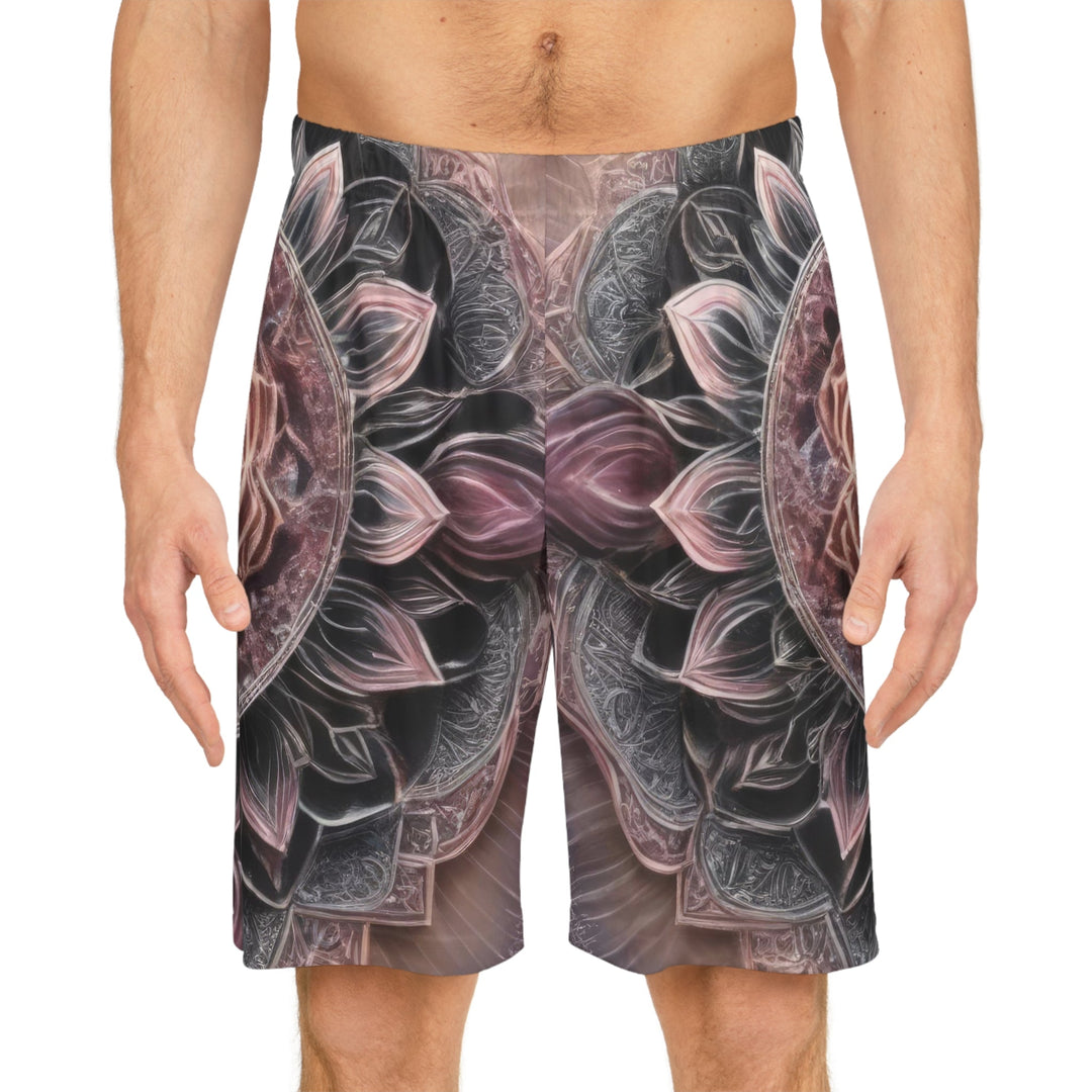 Mystical Floral Mandala - AOP Basketball Shorts - All Over Prints - g(0D·IO) - Seam thread color automatically matched to design - XS -