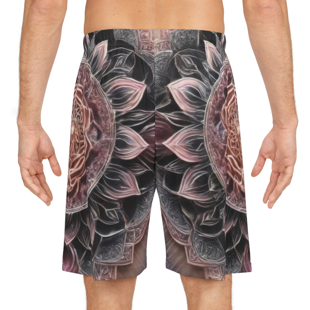 Mystical Floral Mandala - AOP Basketball Shorts - All Over Prints - g(0D·IO) - Seam thread color automatically matched to design - XS -