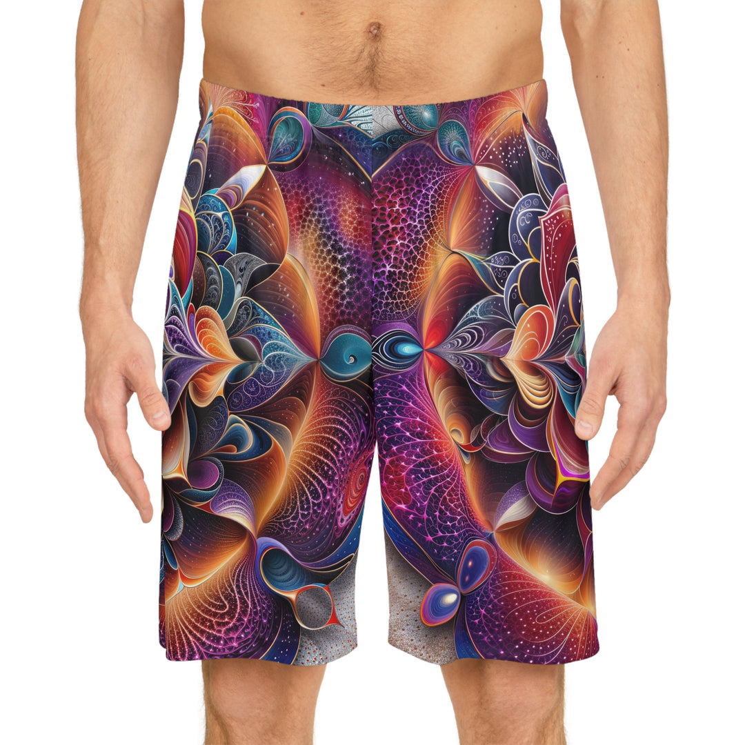 Mystical Floral Mandala - AOP Basketball Shorts - All Over Prints - g(0D·IO) - Seam thread color automatically matched to design - XS -