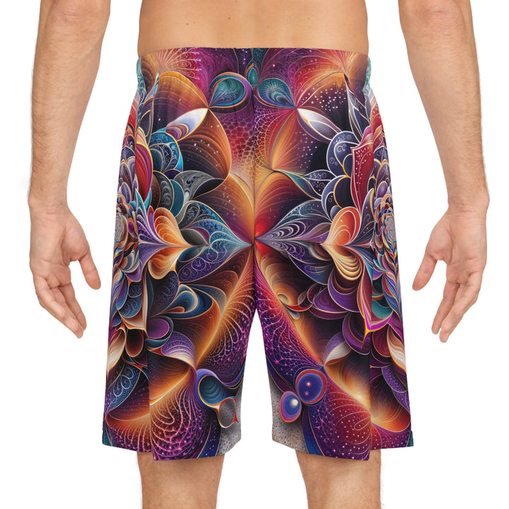 Mystical Floral Mandala - AOP Basketball Shorts - All Over Prints - g(0D·IO) - Seam thread color automatically matched to design - XS -