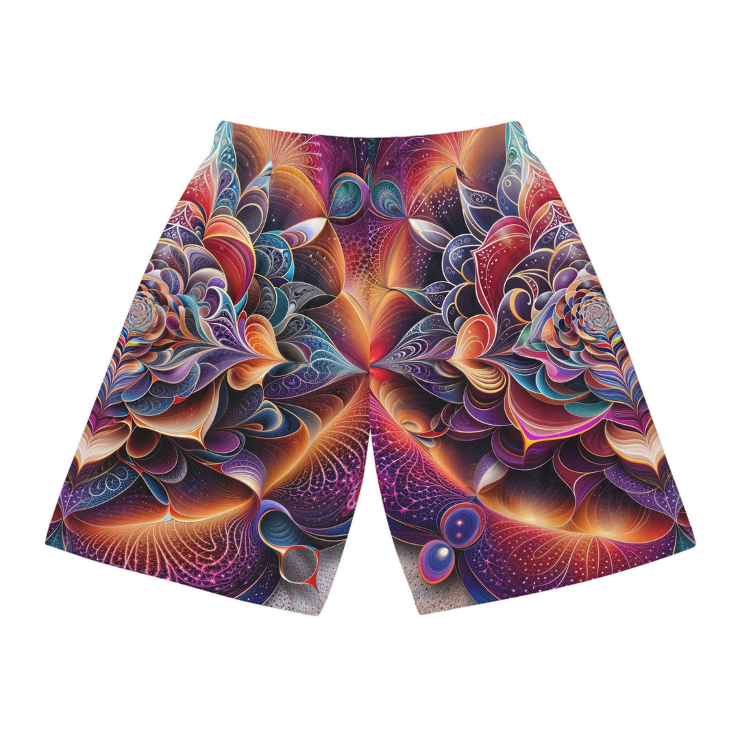 Mystical Floral Mandala - AOP Basketball Shorts - All Over Prints - g(0D·IO) - Seam thread color automatically matched to design - XS -