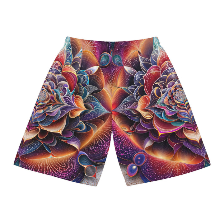 Mystical Floral Mandala - AOP Basketball Shorts - All Over Prints - g(0D·IO) - Seam thread color automatically matched to design - XS -