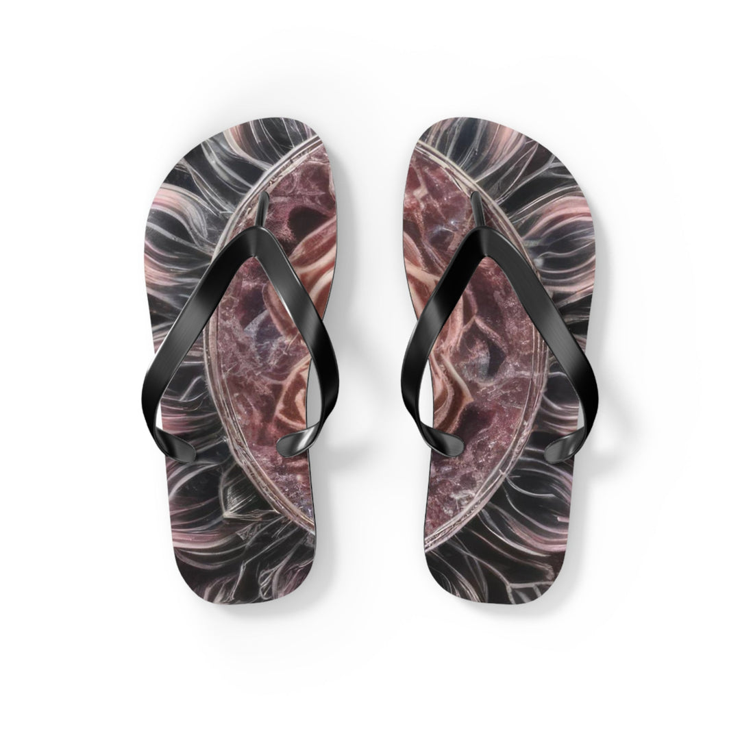 Mystical Floral Mandala - Flip Flops - Shoes - g(0D·IO) - S - Black sole -