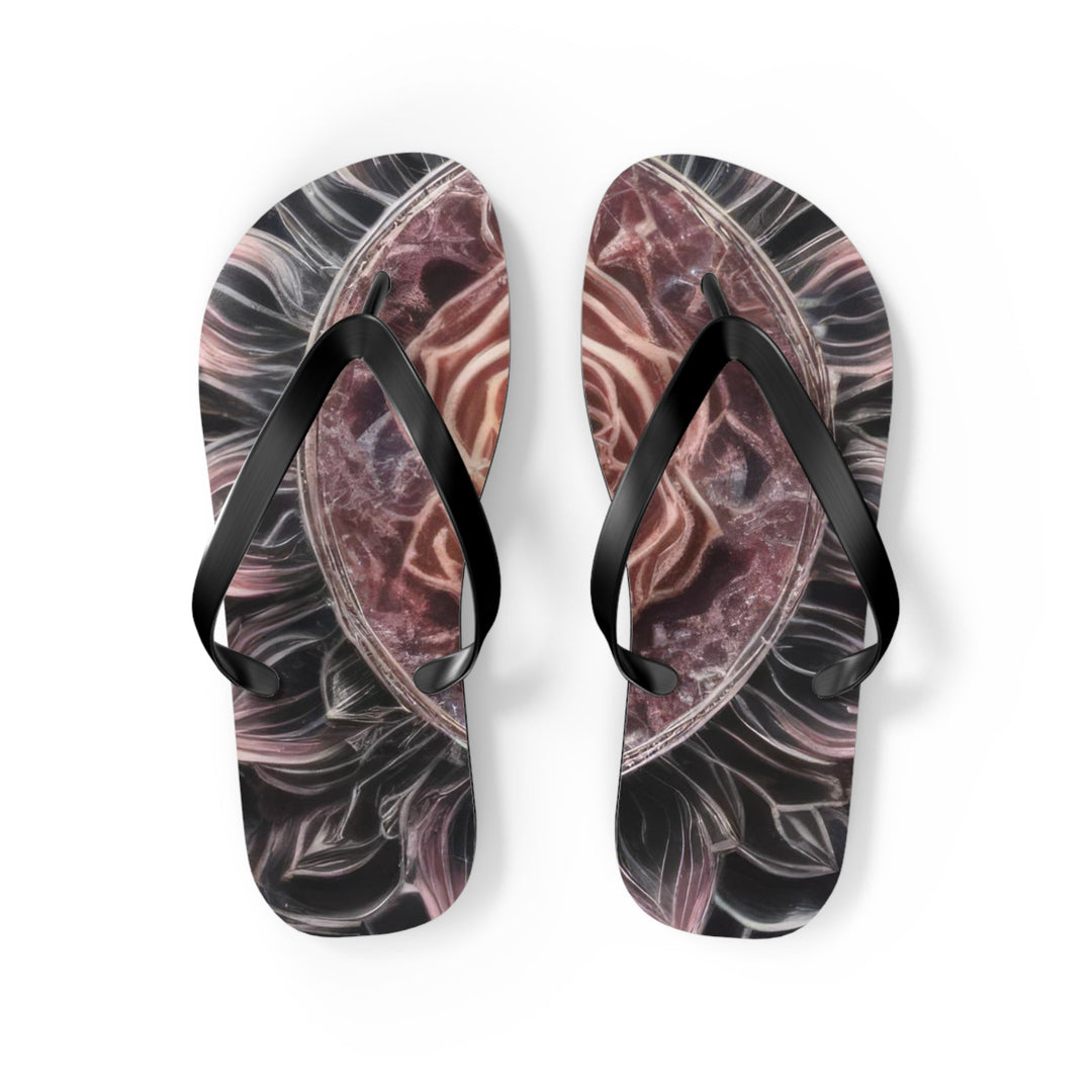 Mystical Floral Mandala - Flip Flops - Shoes - g(0D·IO) - M - Black sole -