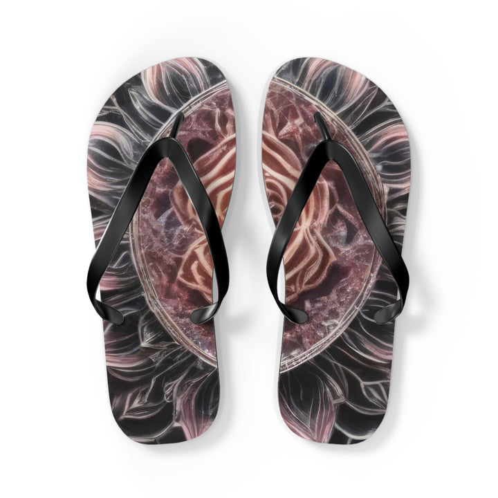 Mystical Floral Mandala - Flip Flops - Shoes - g(0D·IO) - L - Black sole -