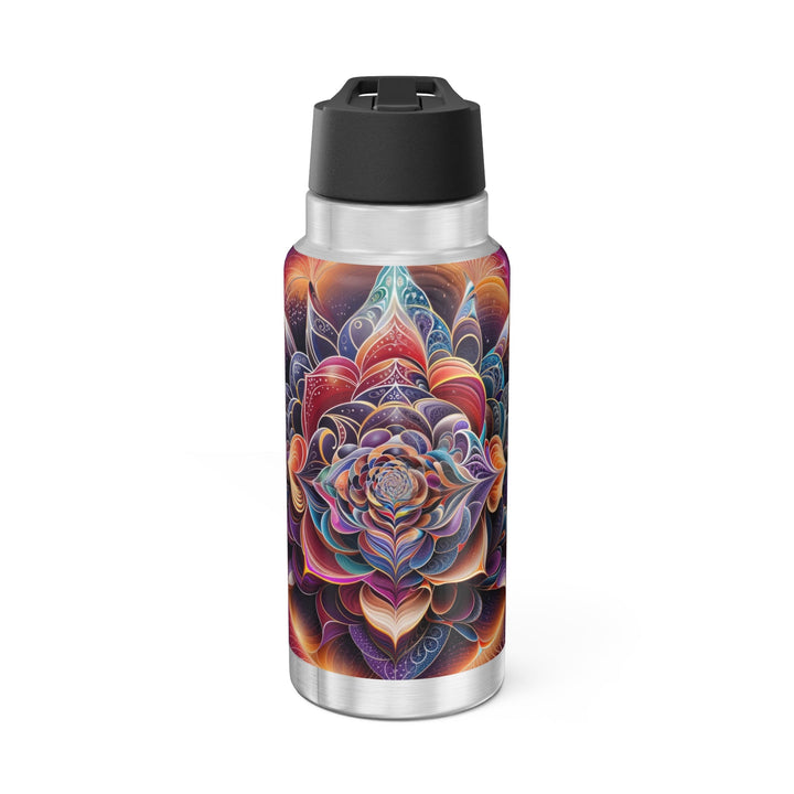 Mystical Floral Mandala - Gator Tumbler 32oz - Mug - g(0D·IO) - Silver - 32oz -