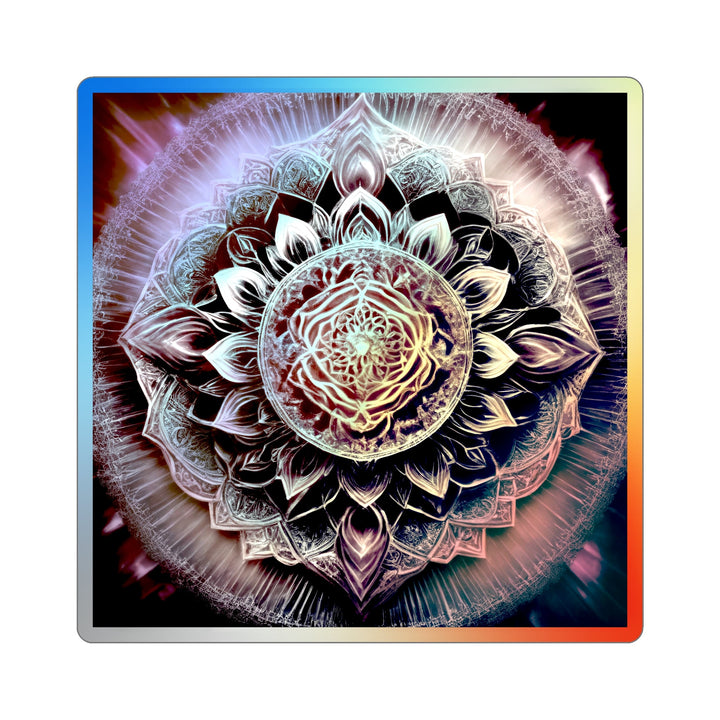 Mystical Floral Mandala - Holographic Die-Cut Sticker - Paper products - g(0D·IO) - 5" × 5" - Die-Cut - Holographic