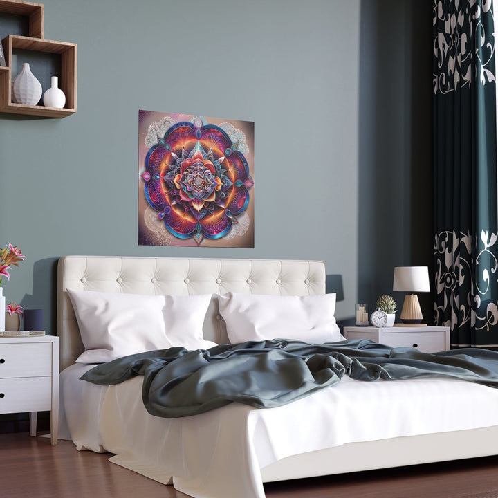 Mystical Floral Mandala - Indoor and Outdoor Silk Poster - Poster - g(0D·IO) - 30″ x 30″ (Square) - Semi Glossy -