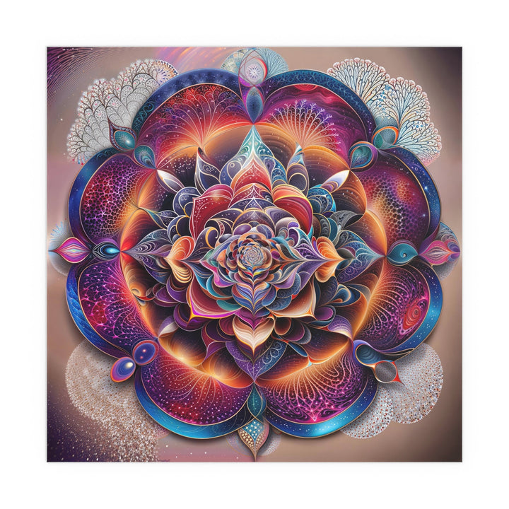 Mystical Floral Mandala - Indoor and Outdoor Silk Poster - Poster - g(0D·IO) - 30″ x 30″ (Square) - Semi Glossy -