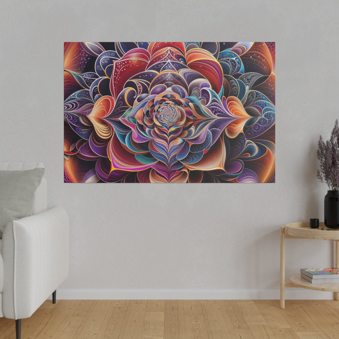 Mystical Floral Mandala - Matte Canvas - Canvas - g(0D·IO) - 32" x 32" (Square) - 0.75'' -