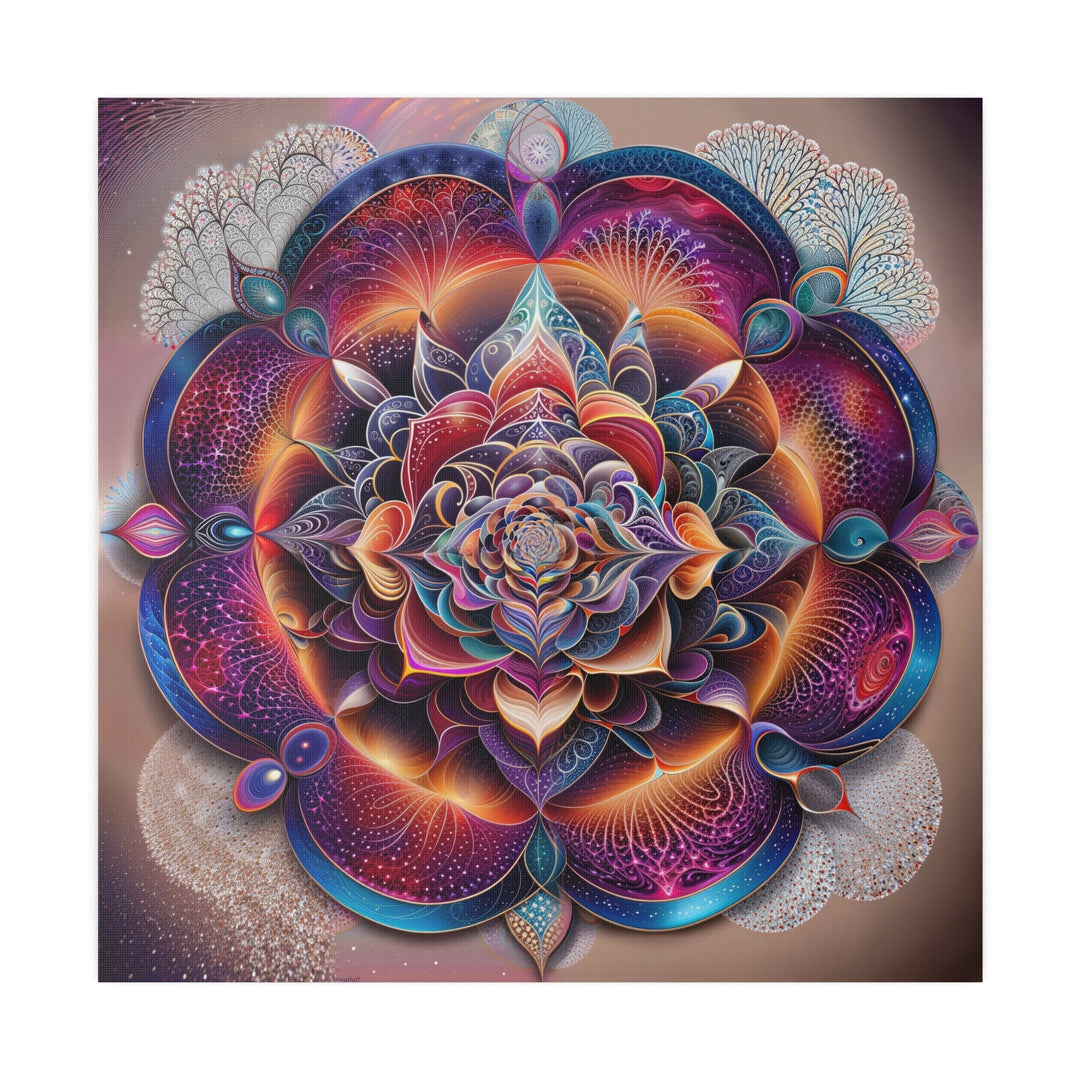 Mystical Floral Mandala - Matte Canvas - Canvas - g(0D·IO) - 32" x 32" (Square) - 0.75'' -