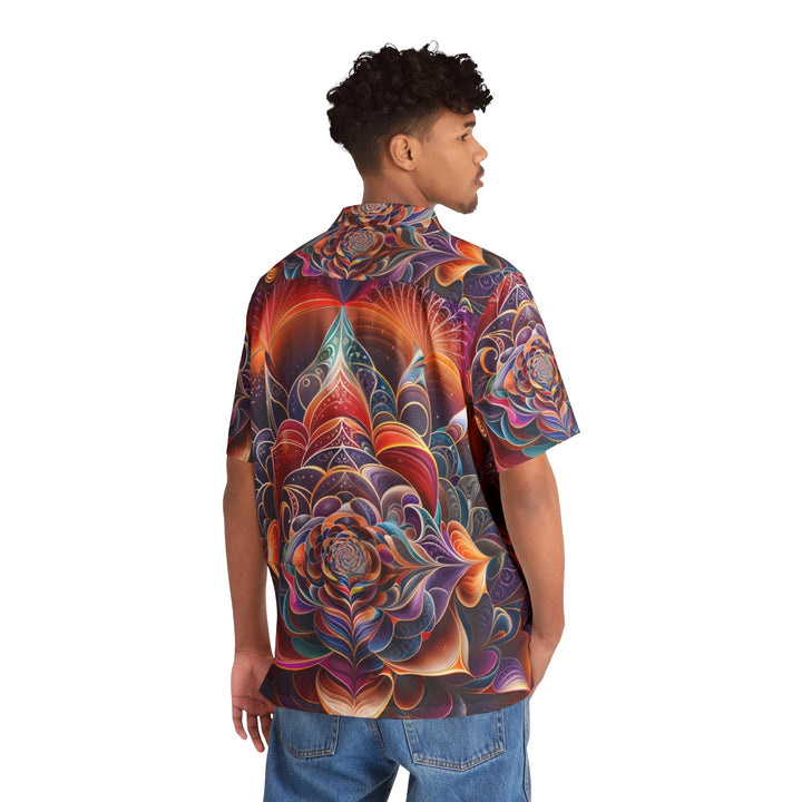 Mystical Floral Mandala - Men's Hawaiian Shirt - All Over Prints - g(0D·IO) - S - Black -