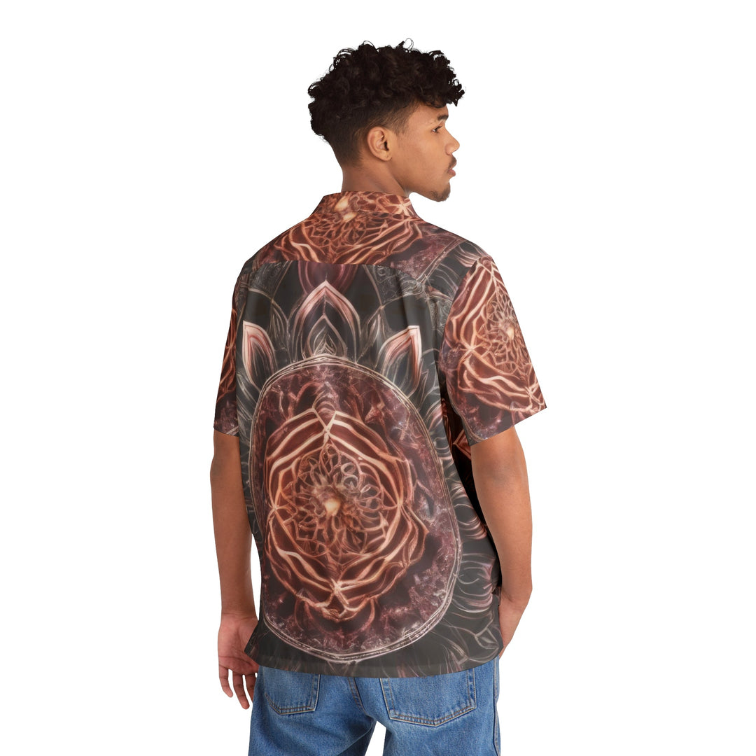 Mystical Floral Mandala - Men's Hawaiian Shirt - All Over Prints - g(0D·IO) - S - Black -