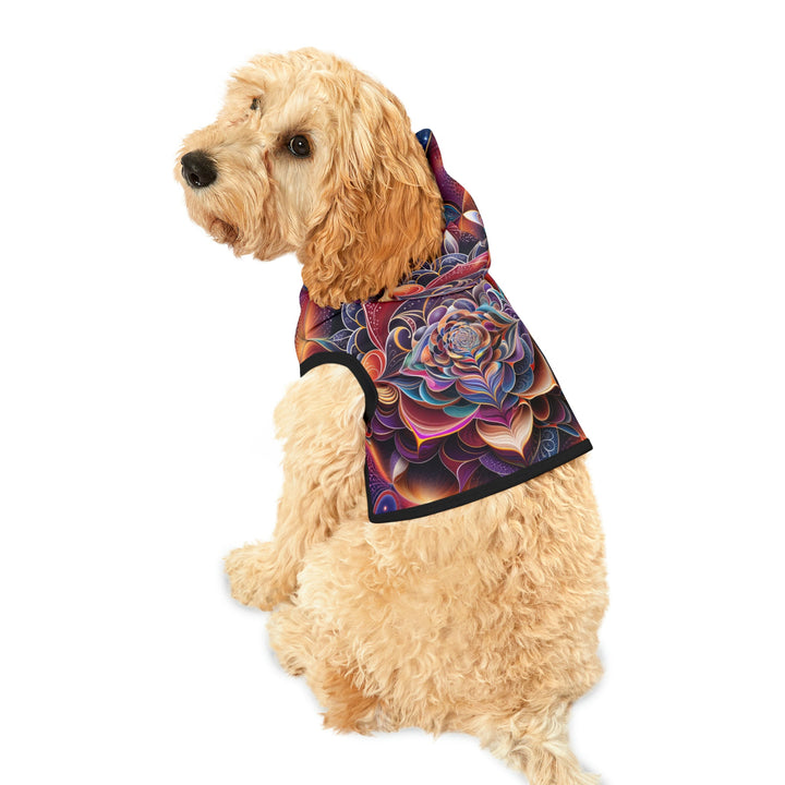 Mystical Floral Mandala - Pet Hoodie - Pets - g(0D·IO) - XXS - Black Rib -